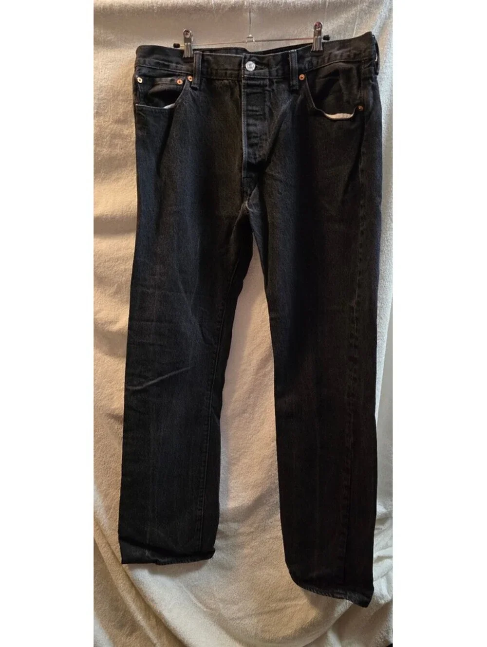 Circa 2014 Black 36x34 Button Fly Authentic Levi 501's